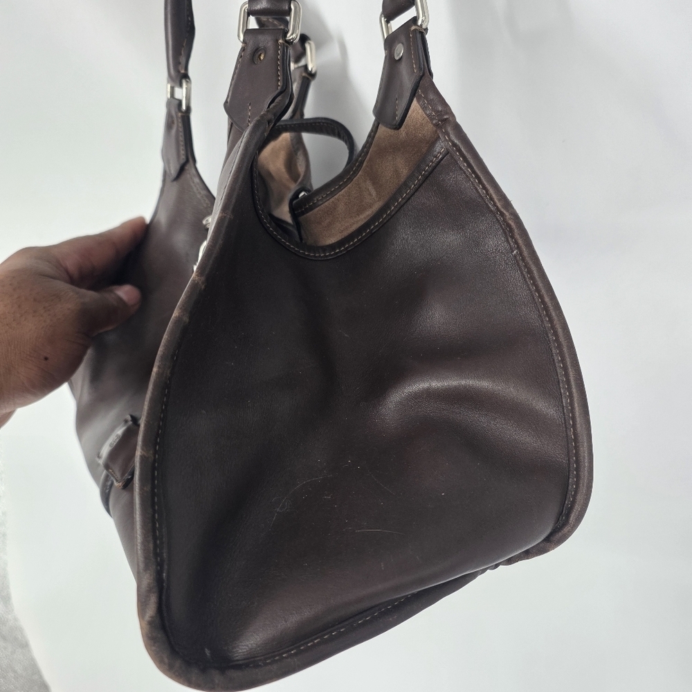 🇪🇸 VINTAGE LOEWE Brown Leather Shoulder Bag / Satchel - Picture 7 of 8